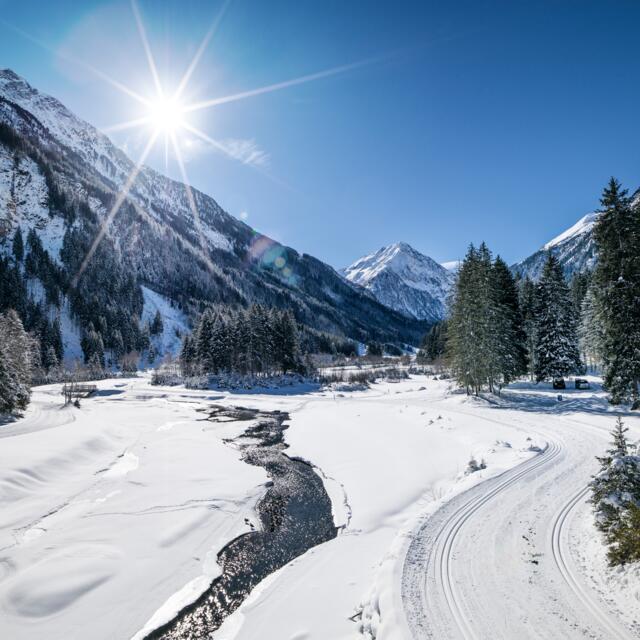 cross country skiing track stubaital tyrol