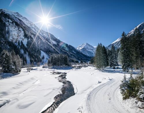 cross country skiing track stubaital tyrol