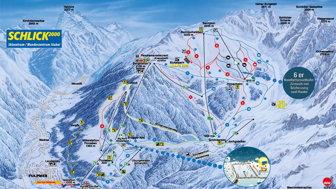 piste plan schlick 2000 ski area
